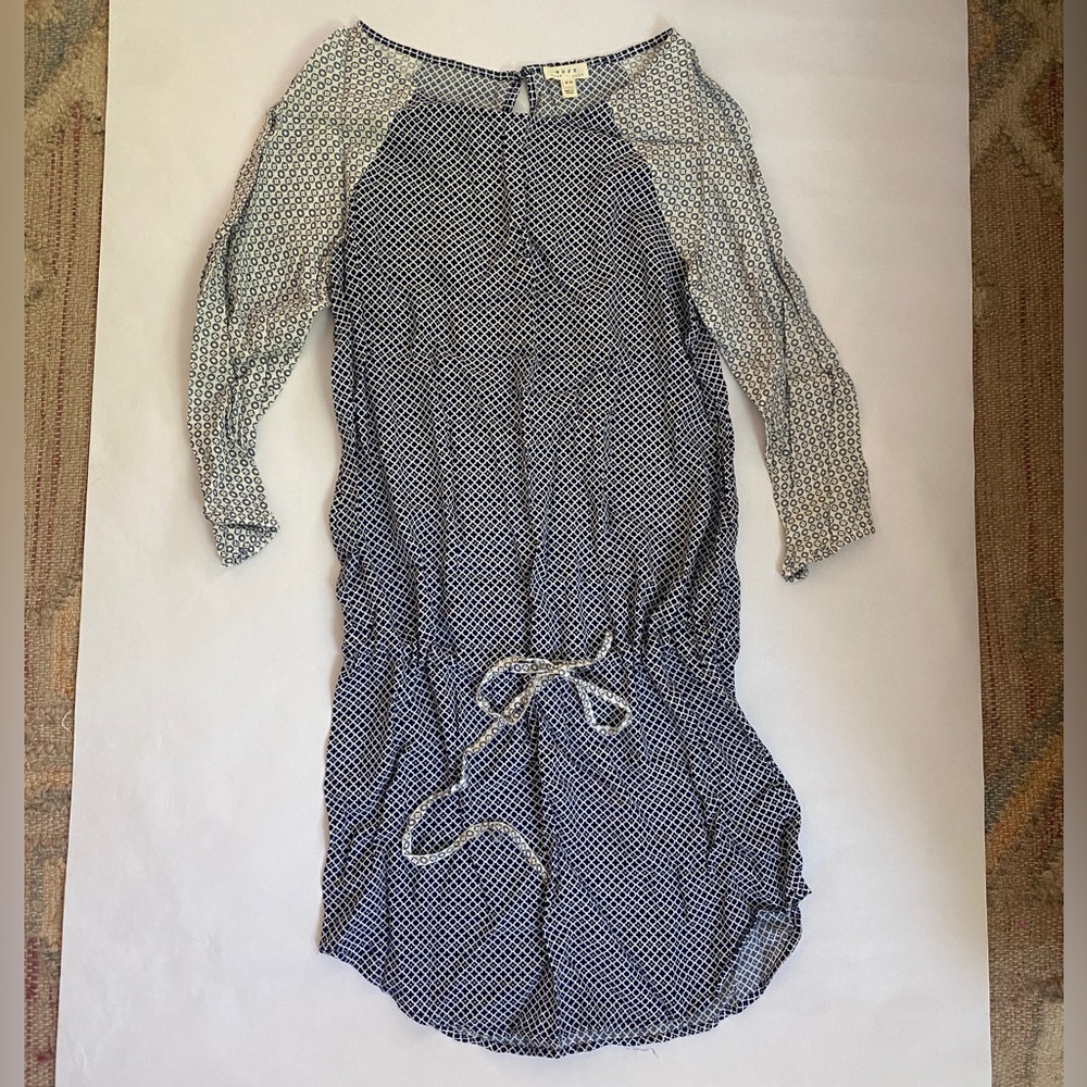 Soft Joie | Drop Waist Quarter Length Sleeves Mini Dress | XS